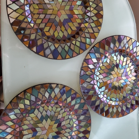Glass Mosaic Candle Plates - Picture 3 of 3